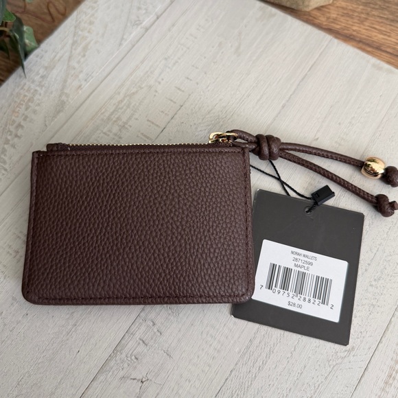 Nanette Lepore VL Natural Straw Wristlet w/Matching  VL Chocolate Brown Wallet - Picture 12 of 12